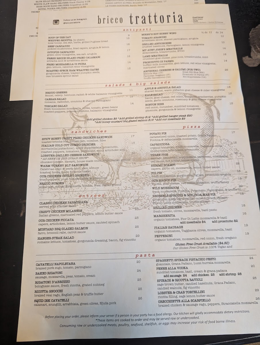 Bricco Trattoria Menu - Image 3