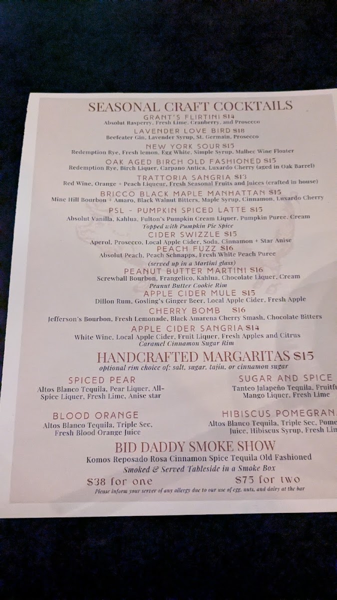Bricco Trattoria Menu - Image 6